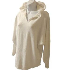 Aaeda Soft V Neck Hooded Sweater Womens Large Kimono Long Sleeves Size S